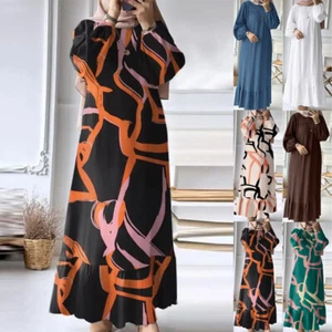 Muslim Women Long Maxi Dress Fashion Kaftan Dubai Gown Islamic Caftan Robe · - Picture 1 of 28