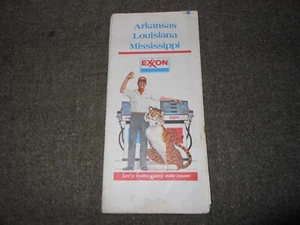 Vintage Exxon Karte von Arkansas, Louisiana und Mississippi, 1977, gebraucht - Bild 1 von 7