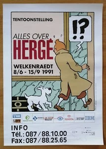 TINTIN affiche originale exposition belge '91 Hergé - Picture 1 of 1