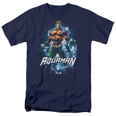 JUSTICE LEAGUE AQUAMAN WATER POWERS Licensed Men's Graphic Tee Shirt 2XL - Image 1 of 2