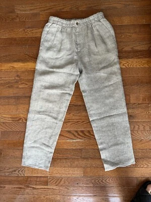 Pantalones de lino grises Giorgio Armani para hombre, talla US S/IT 46 - MKPR $1495 Foto 1 de 2