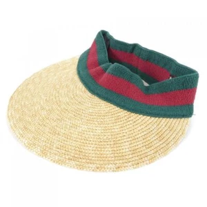 GUCCI Straw Visor Shelly Line Size 57cm Used - Picture 1 of 5