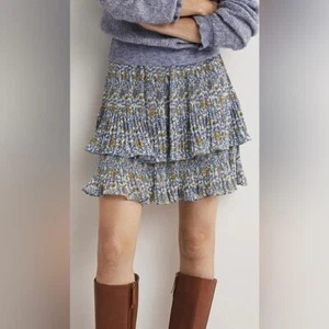 Boden | Plisse Floral Tiered Mini Skirt Sz 4 - Picture 1 of 8