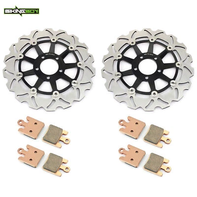 2 Front Brake Rotors Discs Pads for Kawasaki ZX12R ZX-12R Ninja 1200 2004 2005 - Image 1 of 4