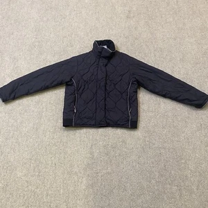 VTG Nike Quilted Pattern Full Zip Jacket Black Women Size Medium (8-10) *Photos* - Picture 1 of 15