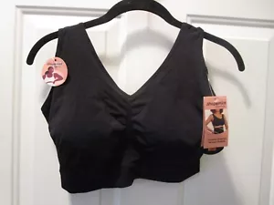 SHAPERMINT EVERYDAY THROW-ON WIRELESS BRALETTE BRA IN BLACK SIZE 3XL NEW - Picture 1 of 4