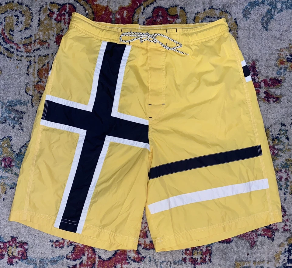 Pantalones Cortos Daniel Cremieux Para Hombres Talla Med Equipo de Surf Ropa de Playa Amarillo 2 Bolsillos Foto 1 de 4