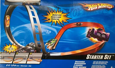 NEW Hot Wheels Starter Set 6 ft Track Motorized Die Cast Car Playset RARE - Image 1 of 3