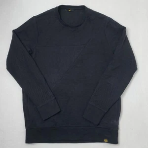 Jordan Craig Sweatshirt Mens Size S Black Ribbed Panel Crewneck Pullover Pockets - Picture 1 of 12