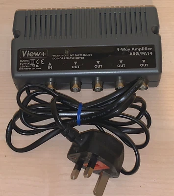 Vintage TV Signal Aerial Distribution View+ 4-way Amplifier ARG/PA14 & DC *See & - Image 1 of 4