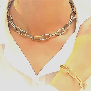 Halskette + Armband Set, K14 Gelbgold, schlicht, elegant und stilvoll filigran - Bild 1 von 6