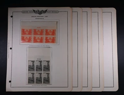 USA Scott # 756-765 Set of 10 Top Plate Blocks VF MNG as Issued Stamps Cat $254 - Image 1 of 4