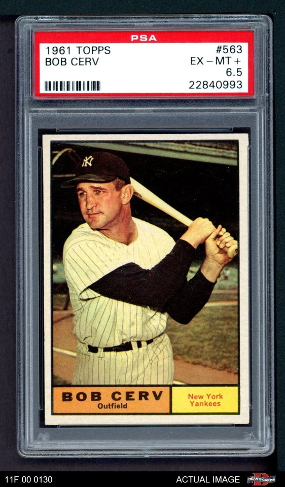 1961 Topps #563 Bob Cerv Yankees PSA 6.5 - EX/MT+ - Image 1 of 2