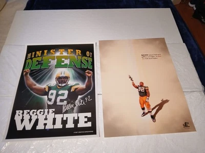 2 carteles vintage Reggie blancos Green Bay Packers Ministro de Defensa Higher Up Foto 1 de 4