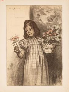 1899 Bouisset Bouquetiere L’Estampe Litografía Original Moderna Excelente - Imagen 1 de 3