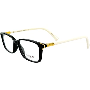 Coach HC6077  Womens Plastic Eyeglass Frame 5340  Black Ivory 51-15 - Picture 1 of 5