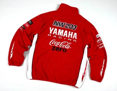 Vintage Men's YAMAHA NW200 Racing Sponsored Patch Full Zip Fleece Jacket - XXL - Image 1 of 4