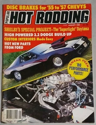 Popular Hot Rodding Magazine January 1986 Shelby Daytona 2.2 Dodge BB SS - Image 1 of 2