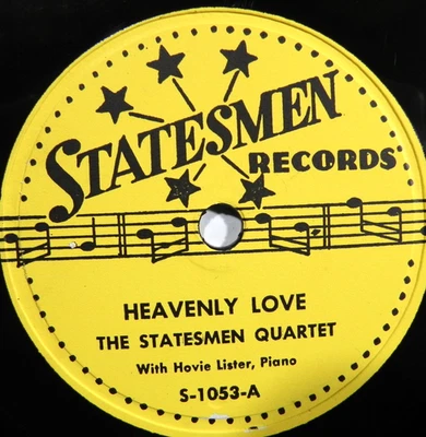 Statesmen Quartet – Heavenly Love 1950s Statesmen Records Shellac 78 RPM Foto 1 de 4