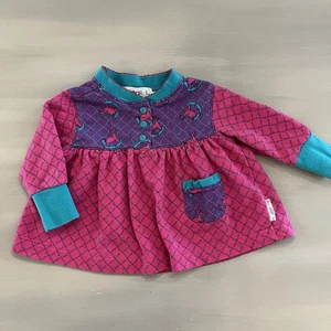 Vintage Gymboree Baby Girl Top Rocking Horse Rainbow Tag Pink Purple Newborn - Picture 1 of 7