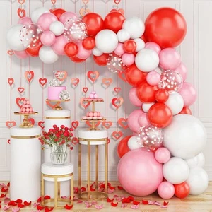 Valentines Day Balloon Garland Arch Kit, 87PCS Red Pink White  - Picture 1 of 6