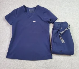 FIGS Scrub Set Zamora Jogger Pants Size 2XS & Catarina Top Size XS Navy Blue - Picture 1 of 20