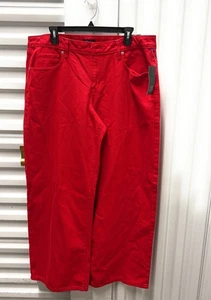 Pantalones de mezclilla holgados Wild Fable para mujer tiro bajo rojos talla 14/31 nuevos - Imagen 1 de 8