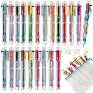 24 Pack Multicolor Ballpoint Pens,0.5mm 6-in-1 Retractable Ballpoint Pens,6 C... - Picture 1 of 7