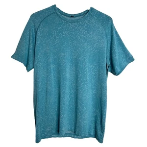 Lululemon Metal Vent Tech 2.0 Shirt Mens L Blue Distorted Noise Short Sleeve - Picture 1 of 9