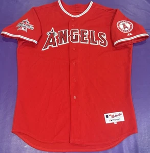 Authentic Los Angeles/Anaheim Angels Majestic On-Field Red Alternate Jersey 52 - Picture 1 of 6