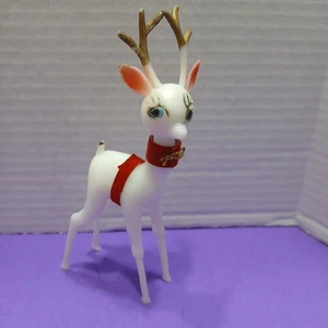 Vintage 1960's White Deer Plastic Figurine 5.5" - Picture 1 of 7