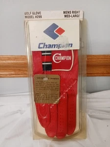 Vintage Champion Golfhandschuh Rot Rechts Med-Large Sof-Tan 'D Neu - Bild 1 von 9
