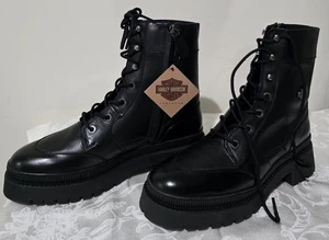 Harley-Davidson Mujer Cuero Kavan 7" Encaje Botín D65001 Talla: 10M, NUEVO - Imagen 1 de 14
