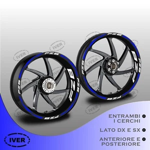 Adesivi cerchi moto yamaha fz8 blu bianco - Picture 1 of 2