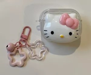 Hello Kitty SILICONE AIRPOD PRO CASE Earbuds Holder Pink Star Charms Bell NEW! - Picture 1 of 3