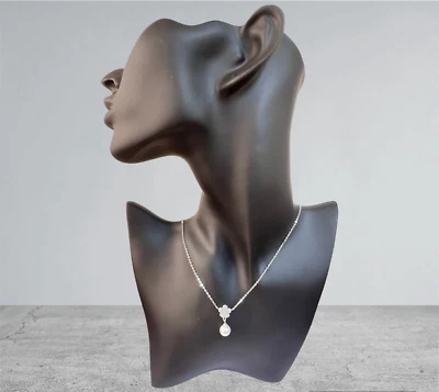 collana donna argento 925 anallergico senza nichel fiore  perla bianca 4you - Immagine 1 di 2