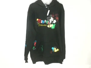 Disney Mickey Mouse Hoodie Sweatshirt Herren 2X Schwarz Pullover Bestickt Neu mit Etikett - Bild 1 von 14