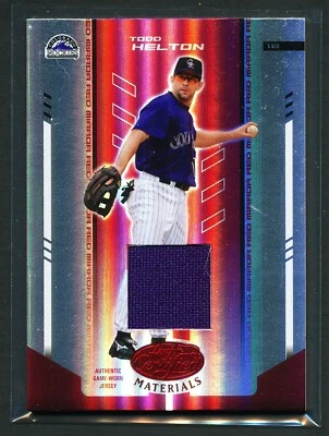 Camiseta deportiva Todd Helton 2004 materiales certificados hoja espejo rojo juego usada/150 Foto 1 de 2