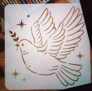 GROSSE FRIEDENSTAUBE Wiederverwendbare Schablone Airbrush Malerei usw. Neu 30x30cm - Bild 1 von 3