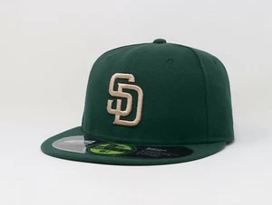 New Era 59Fifty Men Boys Fitted Cap San Diego Padres 2010 Season Green Hat 6 7/8 - Picture 1 of 5