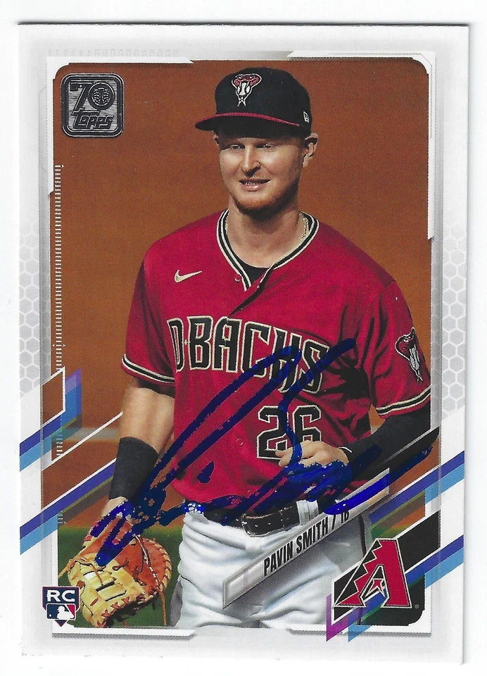 PAVIN SMITH ARIZONA DIAMONDBACKS SIGNED 2021 TOPPS ROOKIE BASEBALL CARD - Image 1 of 1