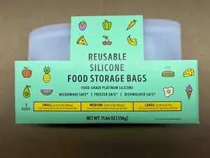 NEW Set of 3 New Trader Joe's Silicone Reusable Food Storage Bag - 3 sizes - Picture 1 of 4