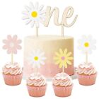 1/5pcs Natural Color Cake Topper Wood Birthday Cake Decoration Card  Party