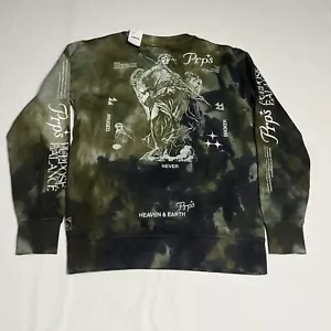 Nuova felpa PRPS uomo S Crewneck Earth Tone cravatta logo manica lunga $178 - Foto 1 di 12