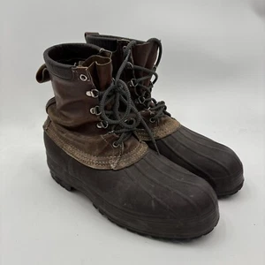1970s Vintage LL Bean Maine Hunting Shoe Vibram Leather Boots Insulated 11 - Picture 1 of 8