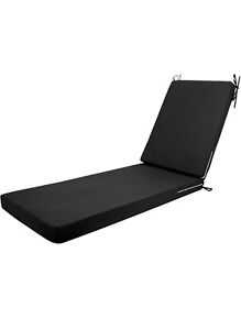 mudilun Outdoor 80x26x3 inch Chaise Lounge Cushion Black waterproof