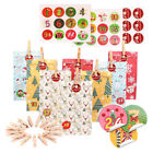  24 Pcs Christmas Kraft Paper Bag Label Stickers Colorful Gift Bags Cake