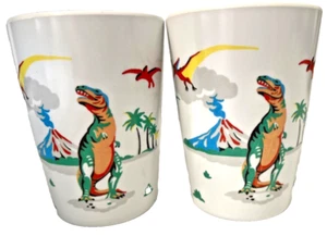 Cath Kidston Melamine Plastic Dinosaur Childrens Beaker Cup Set of 2 - Picture 1 of 13