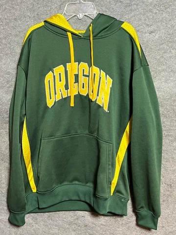 Oregon Ducks Knights Apparel Sweatshirt Men L 42/44 Hoodie Pullover Green Yellow Cover