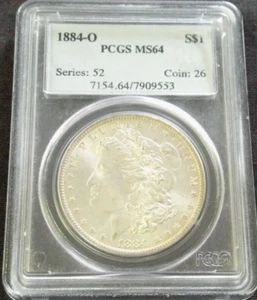 1884-O MORGAN SILVER DOLLAR PCGS MS64. REDUCED 3/26/25 (1994) - Picture 1 of 4